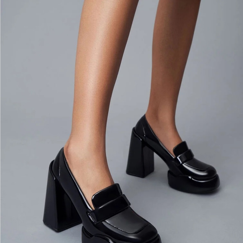 Women's Black Platform Loafers